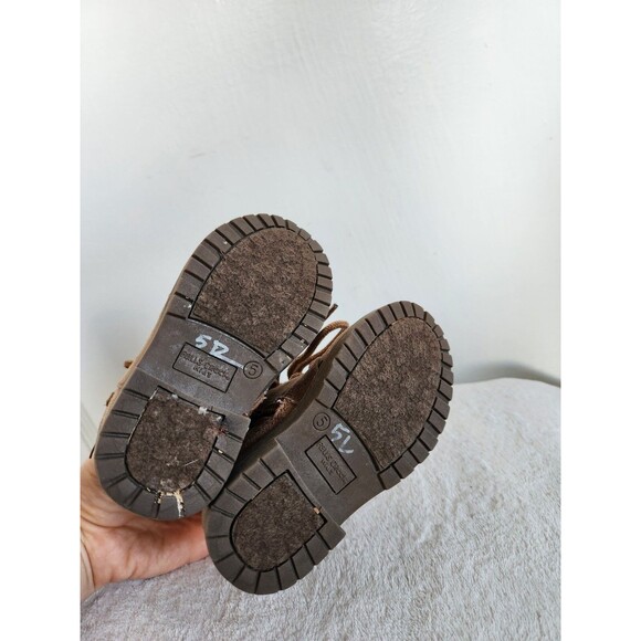 Falls Creek Kids Brown Lace Up Ankle Booties Buckle Side Zip Girls Youth 5M GUC - Picture 7 of 8